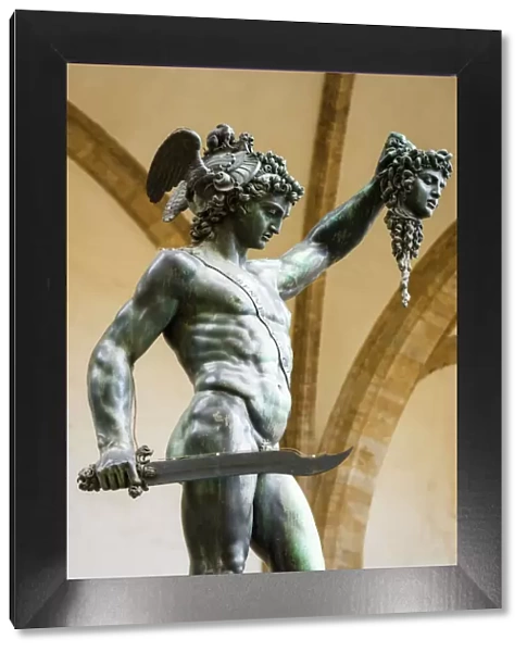 Perseus and Medusa statue at Loggia dei Lanzi, Florence, Tuscany, Italy