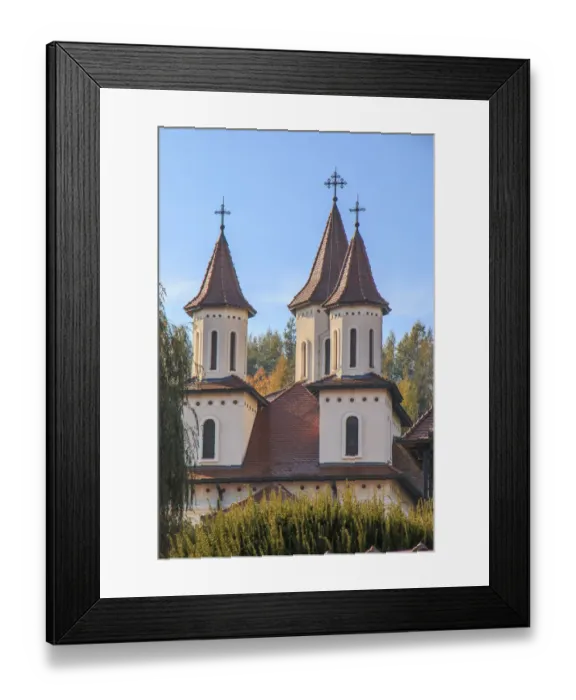 Framed Print : Europe, Romania, Prahova County, Sinaia Monastery, built 1695 AD. Inhabited by Orthodox monks