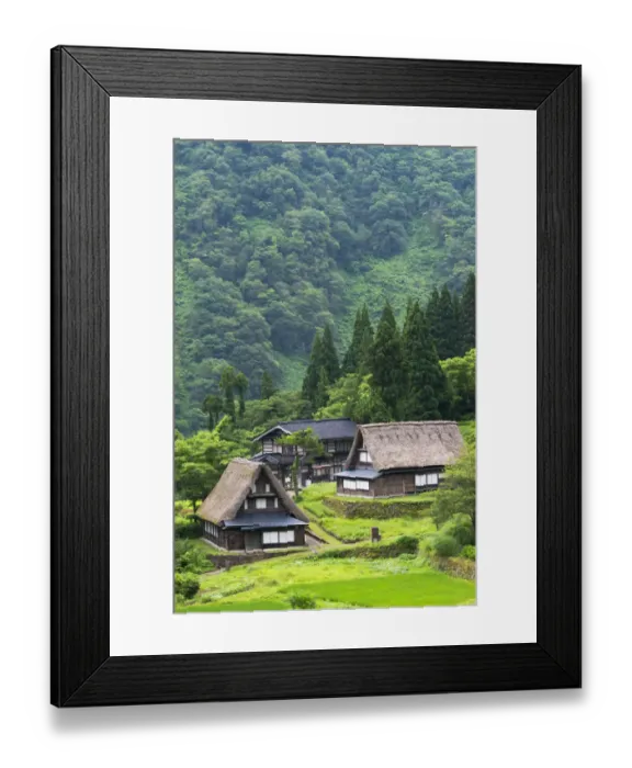 Framed Print : Gassho-zukuri houses in the mountain, Ainokura Village, Gokayama, Toyama Prefecture Framed Print : Gassho-zukuri houses in the mountain, Ainokura Village, Gokayama, Toyama Prefecture