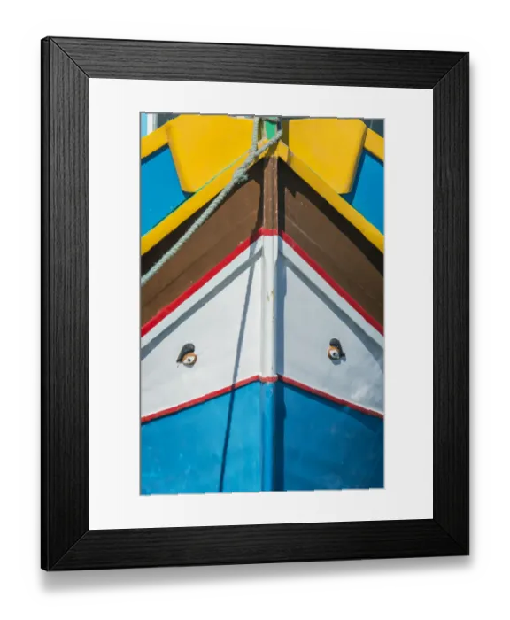 Framed Print : Eurpoe, Malta, Marsaxlokk, Traditional Fishing Boat Detail