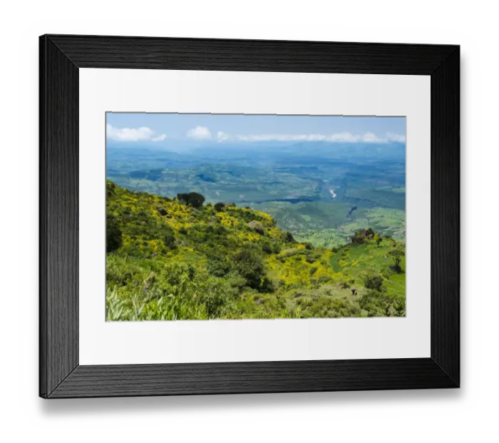 Framed Print : Mountain landscape in Great Blue Nile Gorge, between Addis Ababa and Bahir Dar, Ethiopia Framed Print : Mountain landscape in Great Blue Nile Gorge, between Addis Ababa and Bahir Dar, Ethiopia