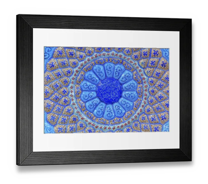Framed Print : Ancient Arab Islamic Designs Blue Pottery Madaba Jordan Framed Print : Ancient Arab Islamic Designs Blue Pottery Madaba Jordan