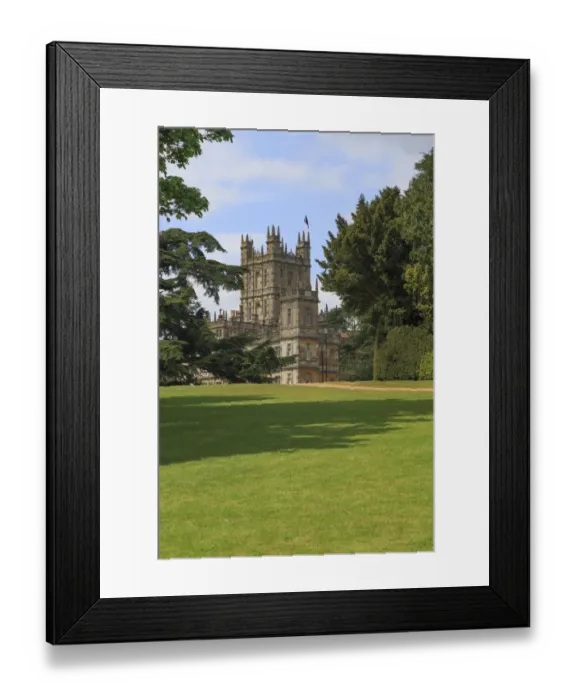 Framed Print : England, Hampshire. 2 May 2017. Highclere Castle. Jacobethan style country house Framed Print : England, Hampshire. 2 May 2017. Highclere Castle. Jacobethan style country house