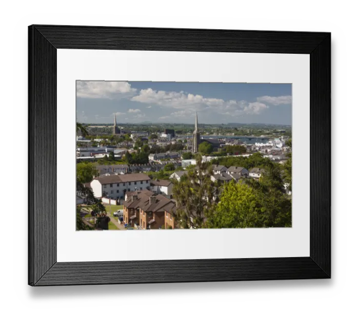 Framed Print : Ireland, County Wexford, Wexford Town, elevated town view Framed Print : Ireland, County Wexford, Wexford Town, elevated town view