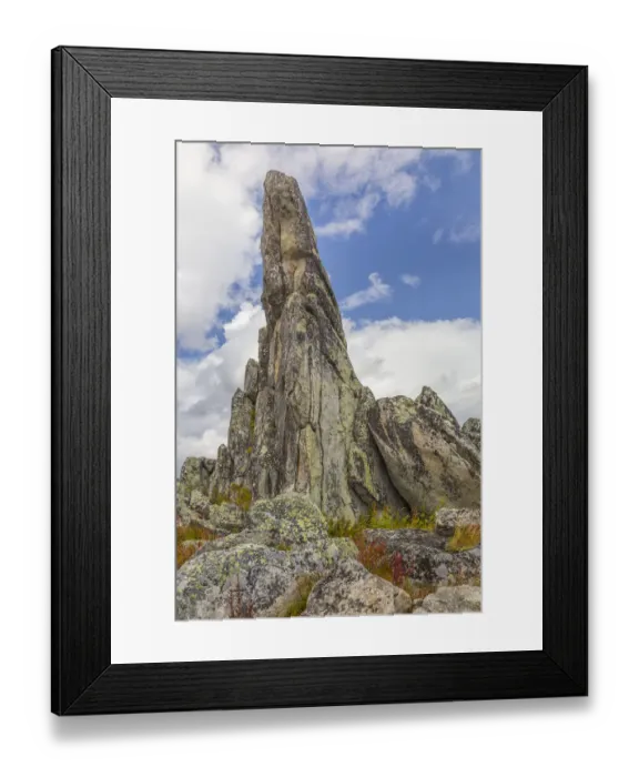 Framed Print : USA, Alaska, Finger Rock. Tor outcropping of rock