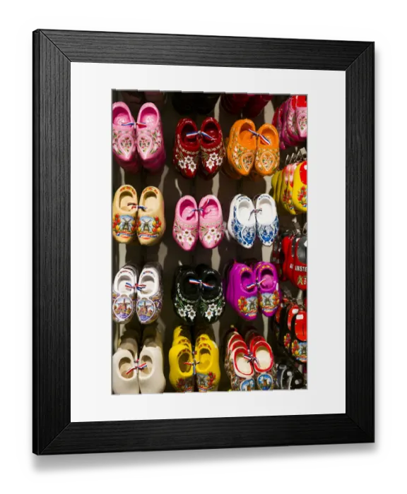 Framed Print : Netherlands, Amsterdam, souvenir Dutch wooden shoes Framed Print : Netherlands, Amsterdam, souvenir Dutch wooden shoes
