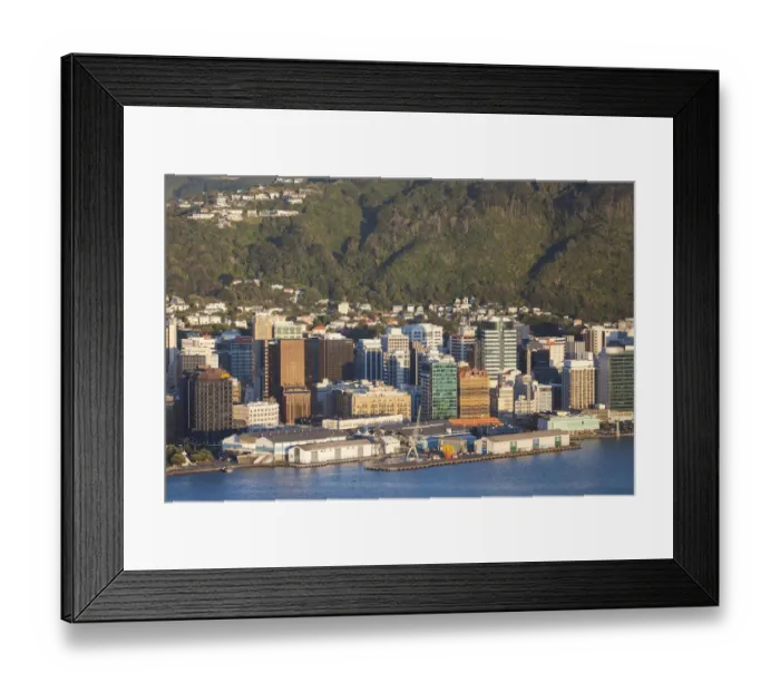 Framed Print : New Zealand, North Island, Wellington, elevated city skyline from Mt. Victoria, dawn Framed Print : New Zealand, North Island, Wellington, elevated city skyline from Mt. Victoria, dawn