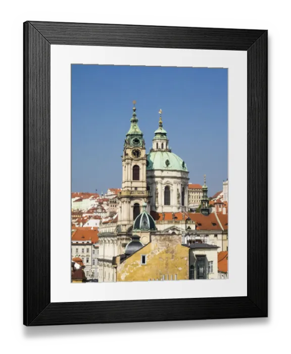 Framed Print : Europe, Czech Republic, Prague. Prague rooftops and St Framed Print : Europe, Czech Republic, Prague. Prague rooftops and St