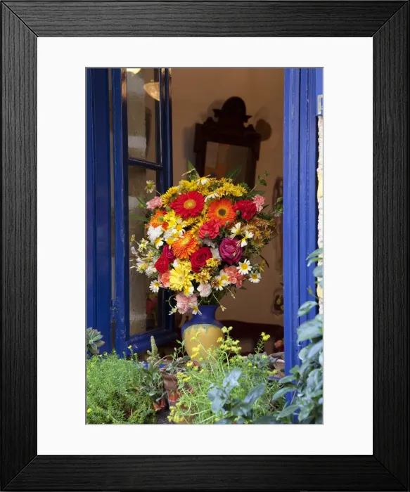 Framed Print : Greece, Crete, Window with Flowers Framed Print : Greece, Crete, Window with Flowers
