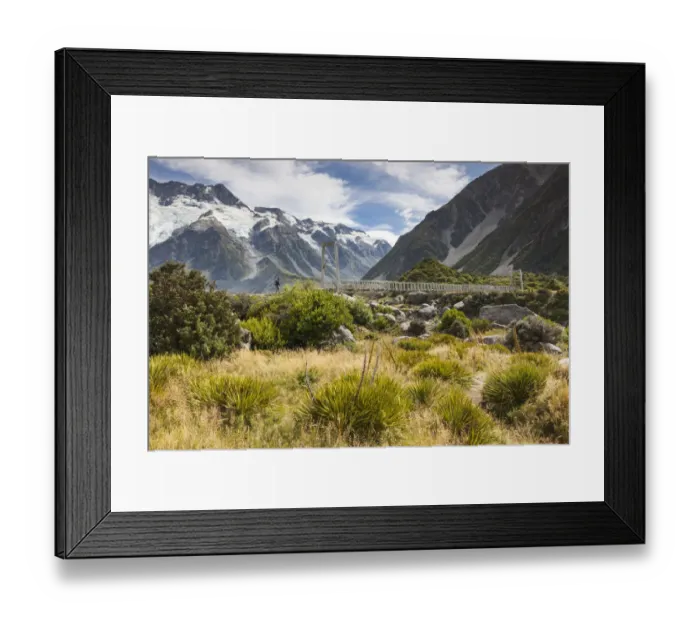 Framed Print : New Zealand, South Island, Canterbury, Aoraki-Mt. Cook National Park, Hooker Valley hike Framed Print : New Zealand, South Island, Canterbury, Aoraki-Mt. Cook National Park, Hooker Valley hike