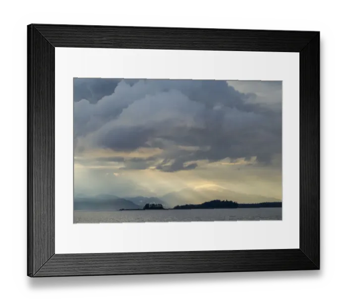 Framed Print : USA, Alaska, Tongass National Forest. God rays and landscape Framed Print : USA, Alaska, Tongass National Forest. God rays and landscape