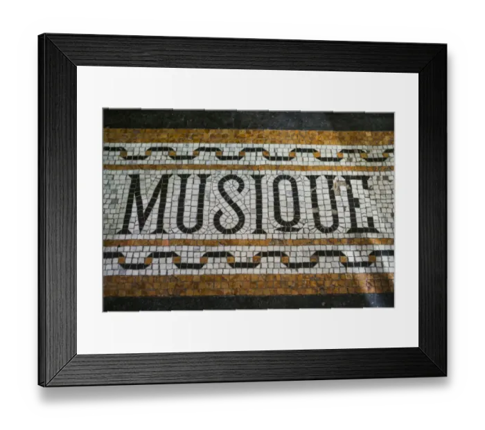 Framed Print : Belgium, Bruges, Music shop street mosaic Framed Print : Belgium, Bruges, Music shop street mosaic