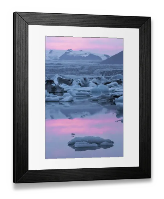 Framed Print : Europe, Iceland, Southeast Iceland, Skaftafell National Park, Lake Jokulsarlon
