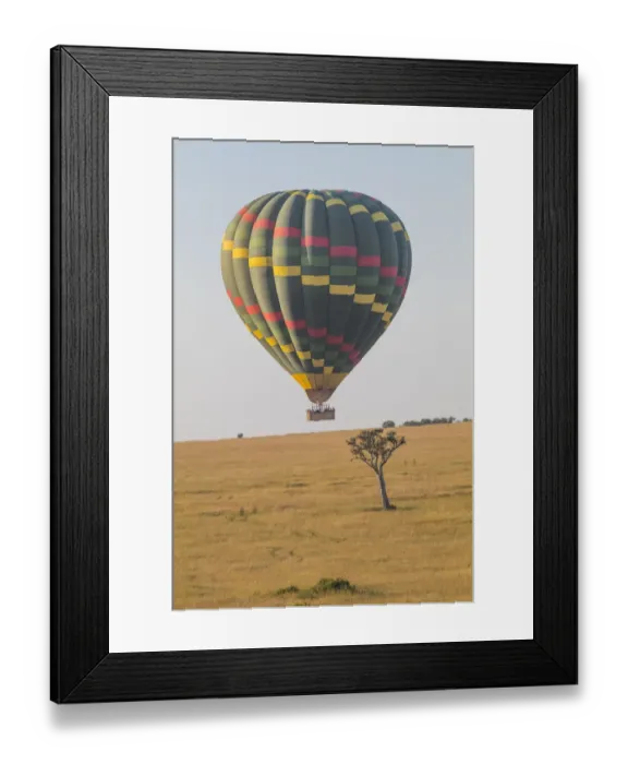 Framed Print : Africa, Kenya, Masai Mara National Reserve. Hot air balloon over savannah. 2016-08-04 Framed Print : Africa, Kenya, Masai Mara National Reserve. Hot air balloon over savannah. 2016-08-04