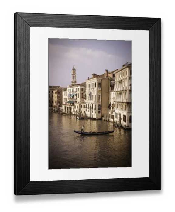 Framed Print : Evening light and gondola on the Grand Canal, Venice, Veneto, Italy Framed Print : Evening light and gondola on the Grand Canal, Venice, Veneto, Italy