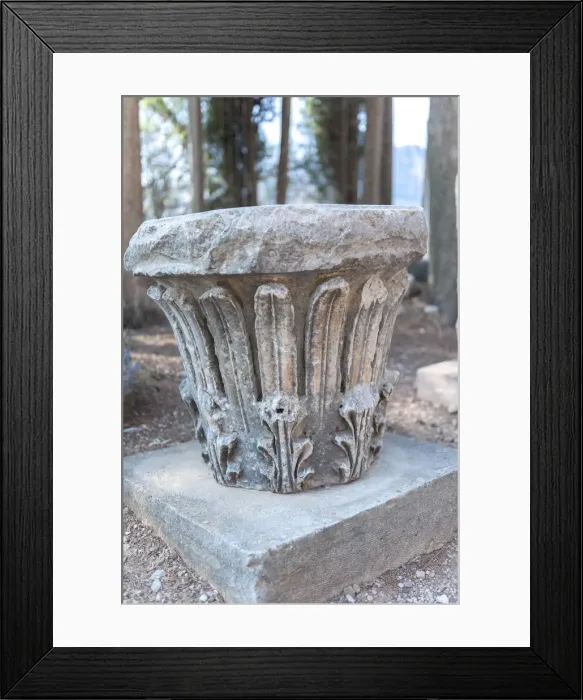 Framed Print : Detail of Corinthian column, Delphi, Greece, Europe Framed Print : Detail of Corinthian column, Delphi, Greece, Europe