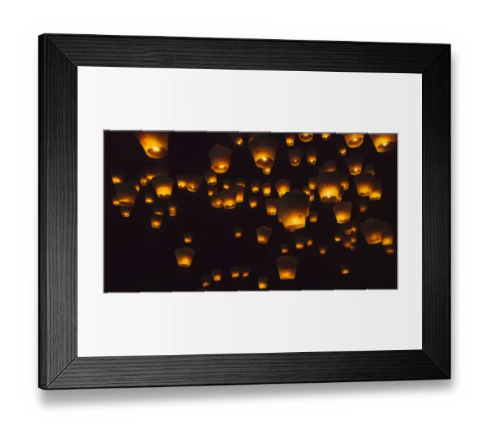Framed Print : Night view of Sky Lanterns in the air during Chinese Lantern Festival, Shifen, Taiwan Framed Print : Night view of Sky Lanterns in the air during Chinese Lantern Festival, Shifen, Taiwan
