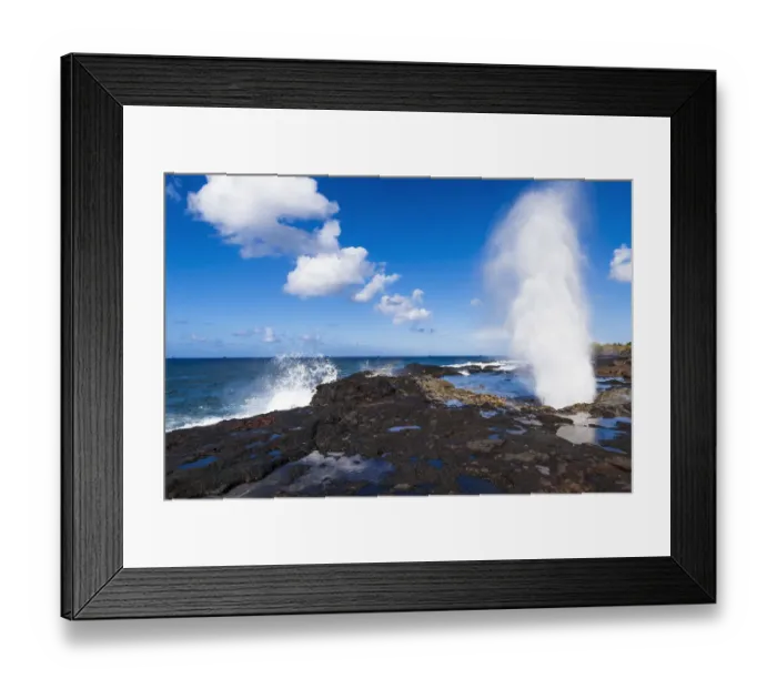 Framed Print : Spouting Horn, Po ipu area, Island of Kauai, Hawaii USA