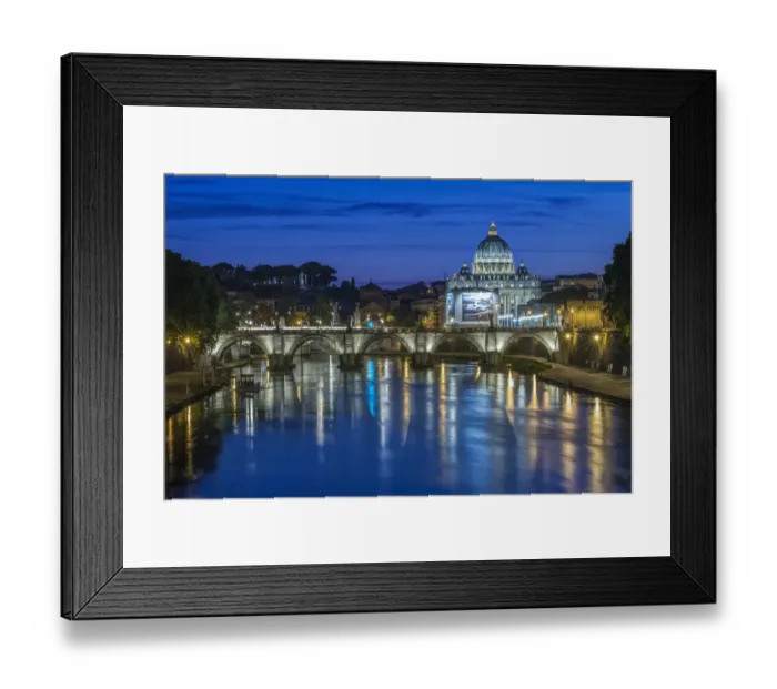 Framed Print : Europe, Italy, Rome, Twilight Tiber River Framed Print : Europe, Italy, Rome, Twilight Tiber River