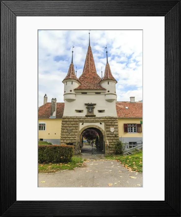 Framed Print : Europe, Romania, Brasov. Saint Catherines medieval gate Framed Print : Europe, Romania, Brasov. Saint Catherines medieval gate
