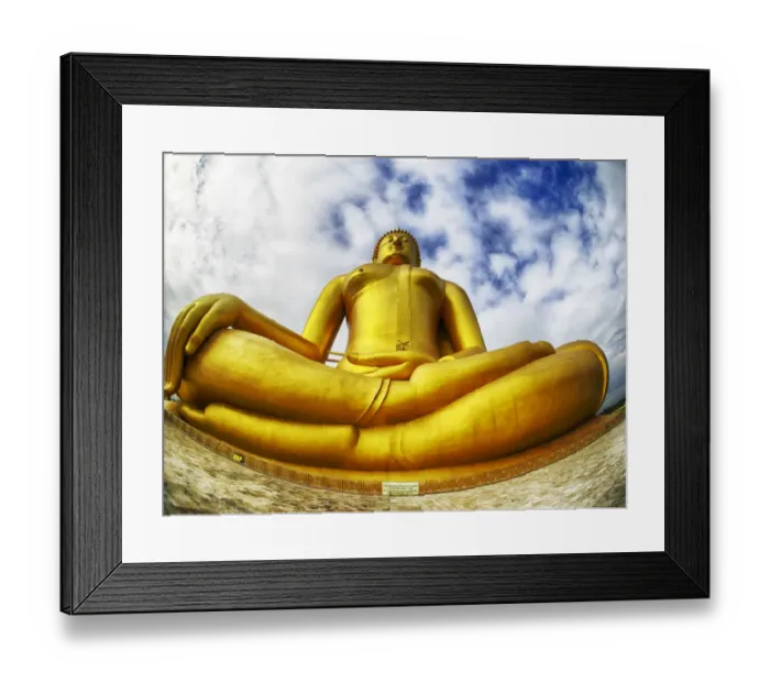 Framed Print : Asia, Southeast Asia; Thailand; Ang Thong; Golden Buddha in Ang Thong Province of Thailand