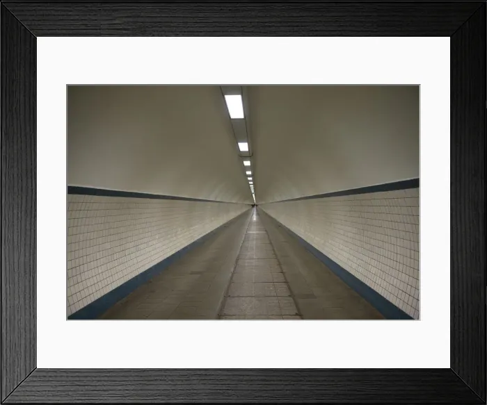 Framed Print : Belgium, Antwerp, St-Anna Tunnel, pedestrian tunnel under the Scheldt River