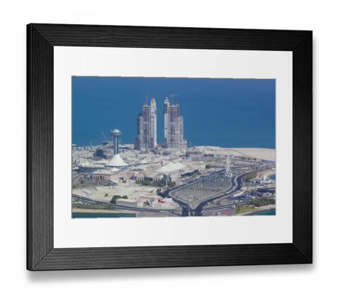 Framed Print : UAE, Abu Dhabi, Marina Village and Arabian Gulf, aerial view Framed Print : UAE, Abu Dhabi, Marina Village and Arabian Gulf, aerial view