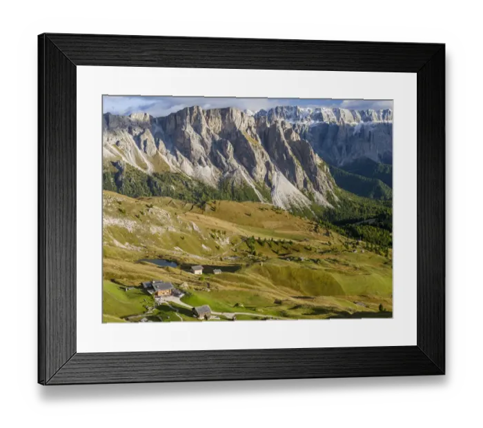 Framed Print : The Dolomites in the valley of Groeden ( Val Gardena, Gheirdeina) in South Tyrol - Alto Adige