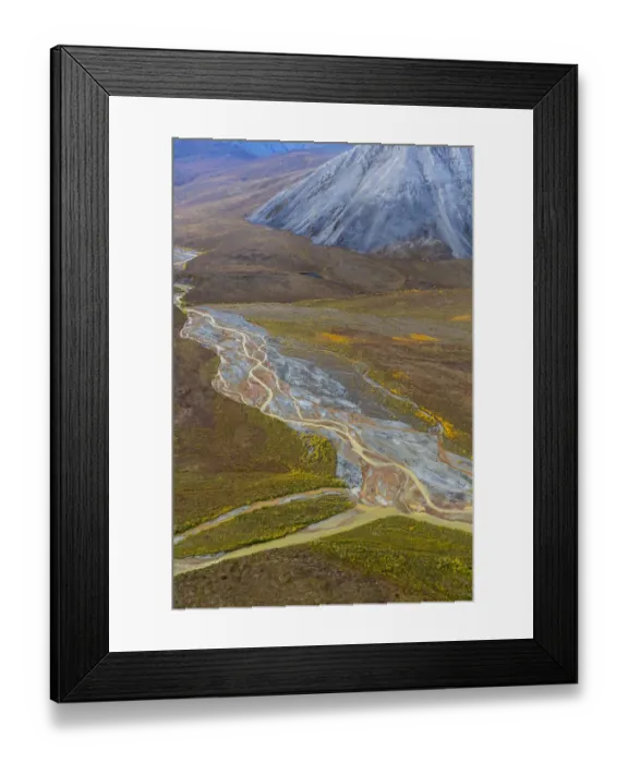 Framed Print : USA, Alaska, Brooks Range, Arctic National Wildlife Refuge. Aerial with mountains and Ivishak River Framed Print : USA, Alaska, Brooks Range, Arctic National Wildlife Refuge. Aerial with mountains and Ivishak River