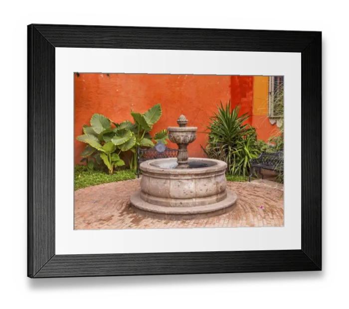 Framed Print : Orange Yellow Fountain Plaza Juarez Park San Miguel de Allende Mexico Framed Print : Orange Yellow Fountain Plaza Juarez Park San Miguel de Allende Mexico