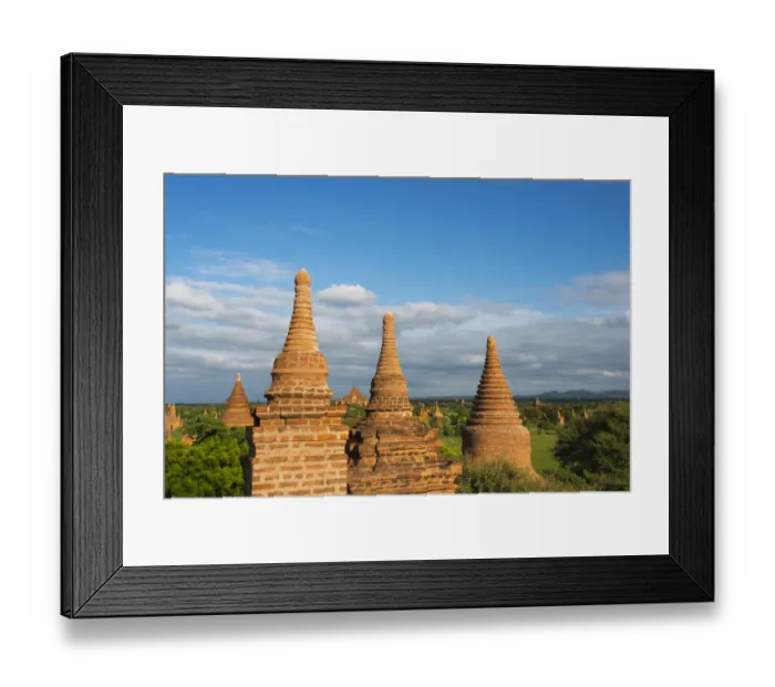 Framed Print : Ancient temples and pagodas, Bagan, Mandalay Region, Myanmar