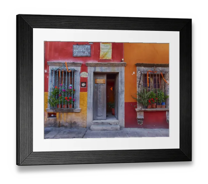 Framed Print : North America; Mexico; San Migel de Allende; Back streets of the town with colorful
