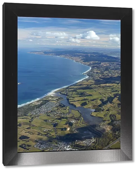 Kaikorai Lagoon and Waldronville, Dunedin, Otago, South Island, New Zealand - aerial