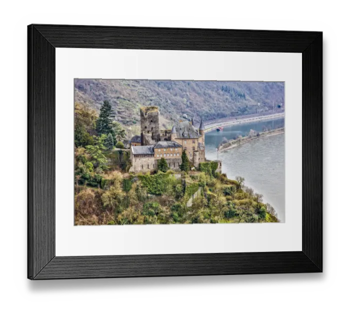 Framed Print : Germany, Rhineland-Palatinate, St. Goarshausen, Cat Castle
