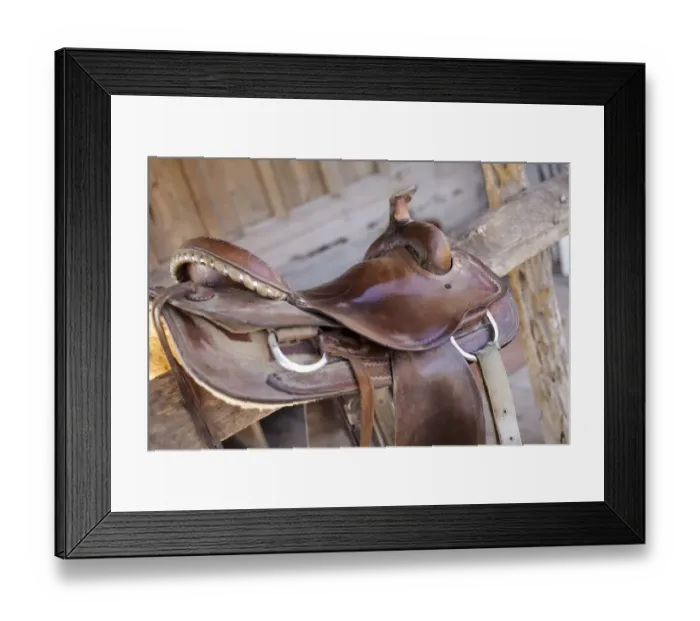 Framed Print : Saddle resting on the railing, Tucson, Arizona, United States Framed Print : Saddle resting on the railing, Tucson, Arizona, United States