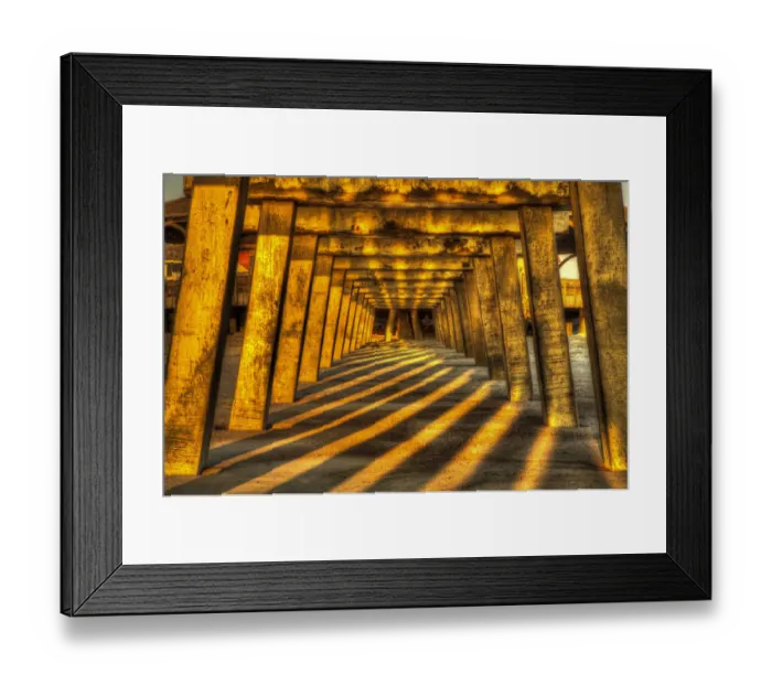 Framed Print : USA; North America; Georgia; Tybee Island; Tybee Pier with shadows at sunrise Framed Print : USA; North America; Georgia; Tybee Island; Tybee Pier with shadows at sunrise