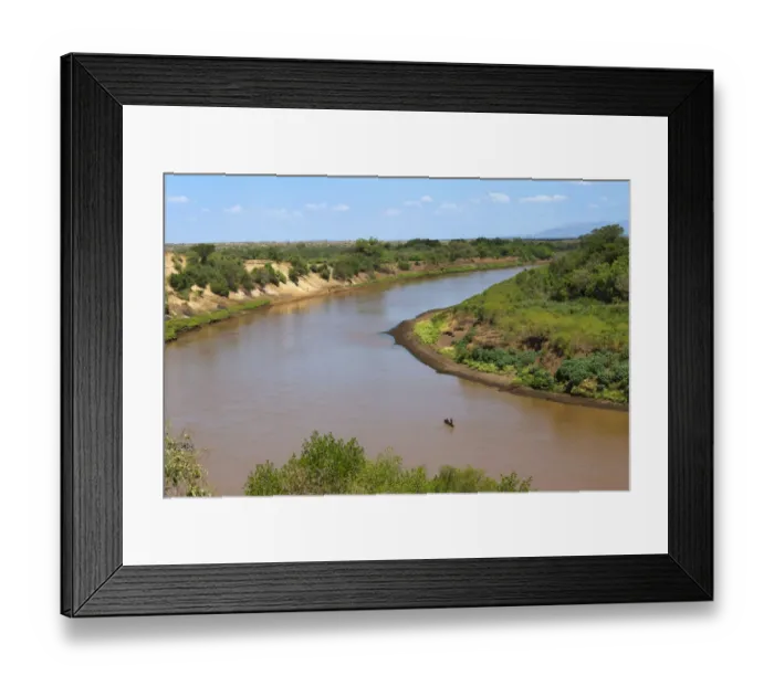 Framed Print : Lower Omo River, Turmi, South Omo, Ethiopia