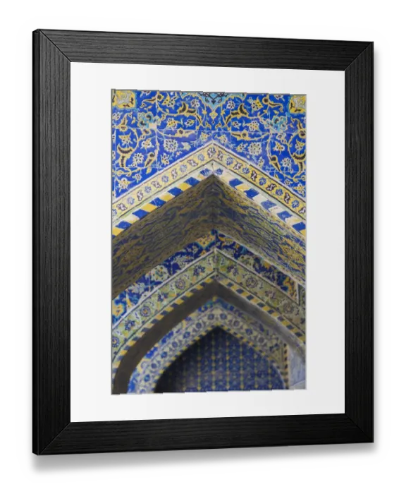 Framed Print : Iran, Central Iran, Esfahan, Naqsh-e Jahan Imam Square, Royal Mosque, interior mosaic