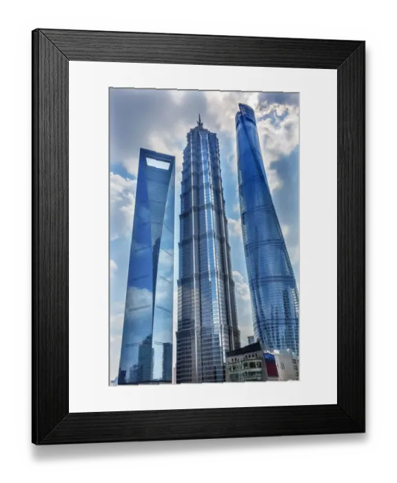 Framed Print : Three Skyscrapers Reflections Make Patterns and Designs Liujiashui Financial District Framed Print : Three Skyscrapers Reflections Make Patterns and Designs Liujiashui Financial District