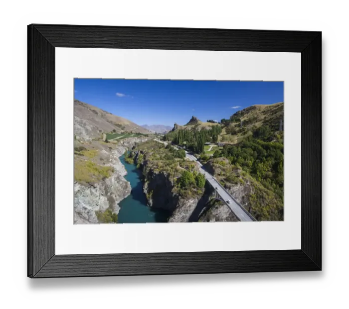 Framed Print : New Zealand, South Island, Otago, Gibbston, elevated view of the Kawarau River