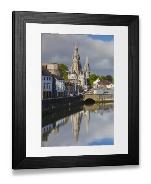 Framed Print : Ireland, County Cork, Cork City, St. Fin Barres Cathedral, 19th century, from the River Lee Framed Print : Ireland, County Cork, Cork City, St. Fin Barres Cathedral, 19th century, from the River Lee