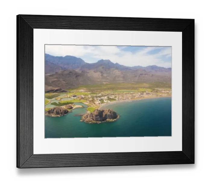 Framed Print : Mexico, Baja California Sur. Aerial view of Loreto Bay, Nopolo Rock, Sierra de la Framed Print : Mexico, Baja California Sur. Aerial view of Loreto Bay, Nopolo Rock, Sierra de la