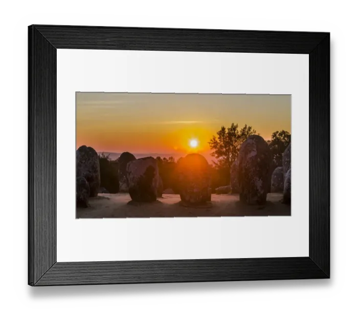 Framed Print : Almendres Cromlech (Cromeleque dos Almendres), an oval stone circle dating back to Framed Print : Almendres Cromlech (Cromeleque dos Almendres), an oval stone circle dating back to
