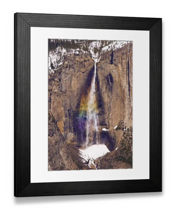 Framed Print : Yosemite Falls from Taft Point in winter, Yosemite National Park, California USA
