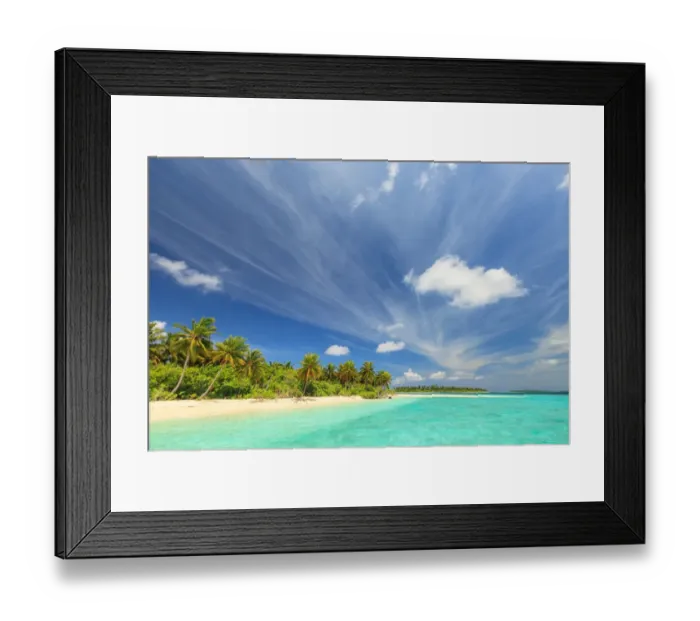 Framed Print : View of Funadoo Island from Funadovilligilli Island, North Huvadhoo Atoll, Southern Maldives Framed Print : View of Funadoo Island from Funadovilligilli Island, North Huvadhoo Atoll, Southern Maldives