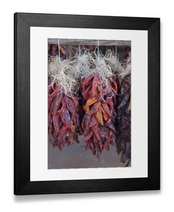Framed Print : USA, Arizona, Sedona, Hanging dried chili peppers Framed Print : USA, Arizona, Sedona, Hanging dried chili peppers