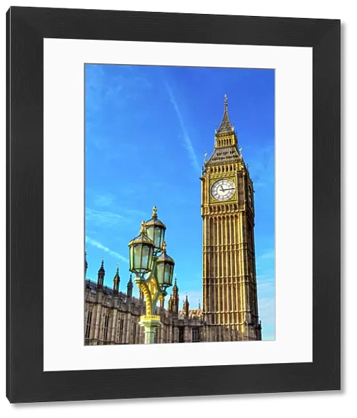 Big Ben Tower Houses of Parliament Lamp Post Westminster Bridge Westminster London England
