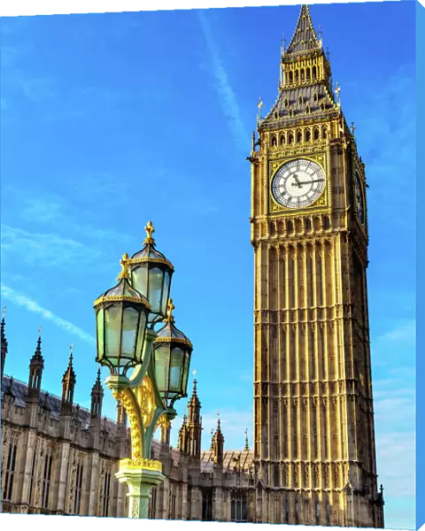 Big Ben Tower Houses of Parliament Lamp Post Westminster Bridge Westminster London England