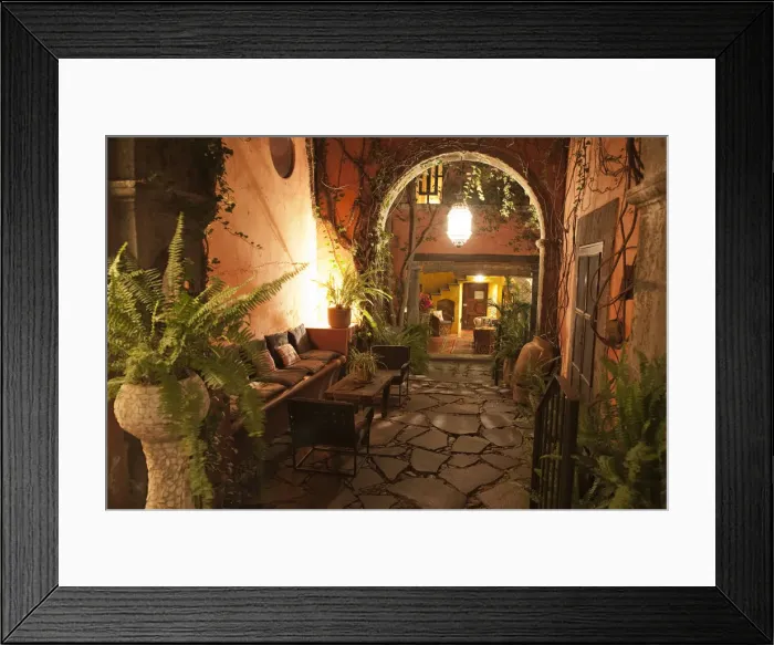 Framed Print : Mexico, San Miguel de Allende, Hotel Hallway Framed Print : Mexico, San Miguel de Allende, Hotel Hallway