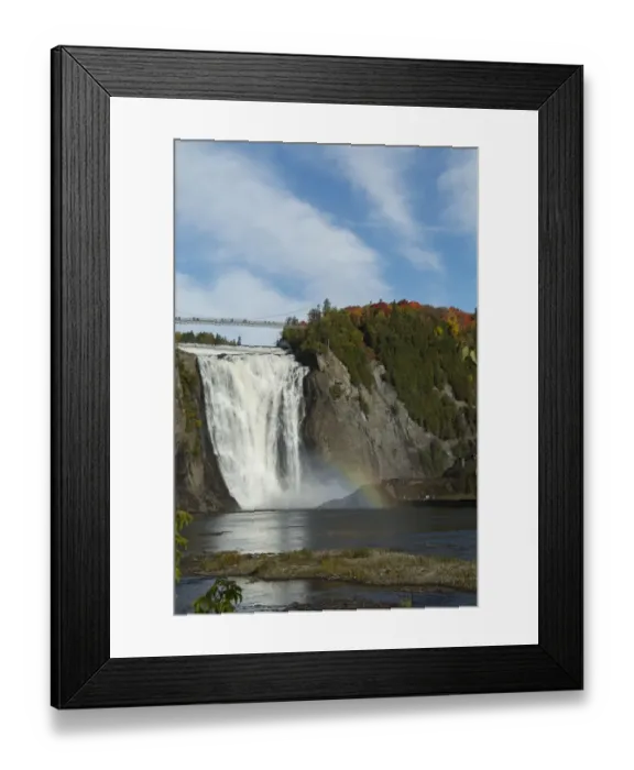 Framed Print : Canada, Quebec, Quebec City. Montmorency Falls at the mouth of the Montmorency River